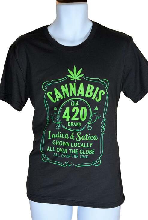 Old 420 Brand Other - Cannabis Old 420 Brand Indica & Sativa Black T, New